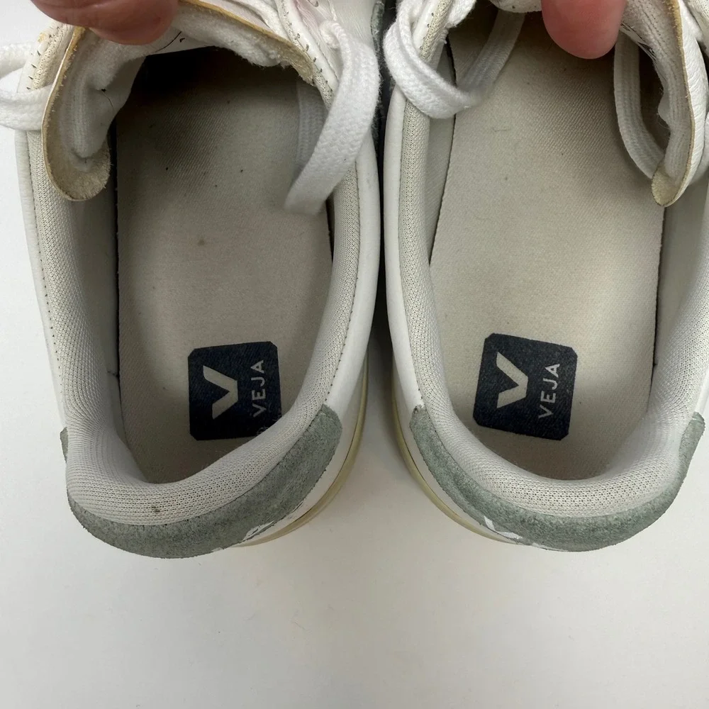 VEJA Campo White Sage Green Leather Suede Sneakers Womens US 10 EUR 41 Low Top - Picture 5 of 7